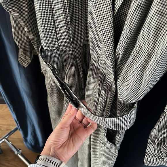 Vintage 80s Liz Claiborne Houndstooth Elegant Crossbody Romper, Size 10 (fits M) - Picture 4 of 7